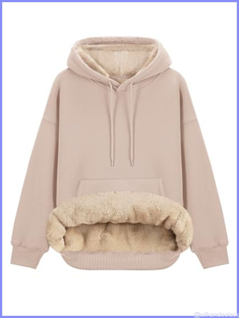 Womens Oversized Sherpa Lined Fleece Hoodie Cotton Pullover Winter Warm